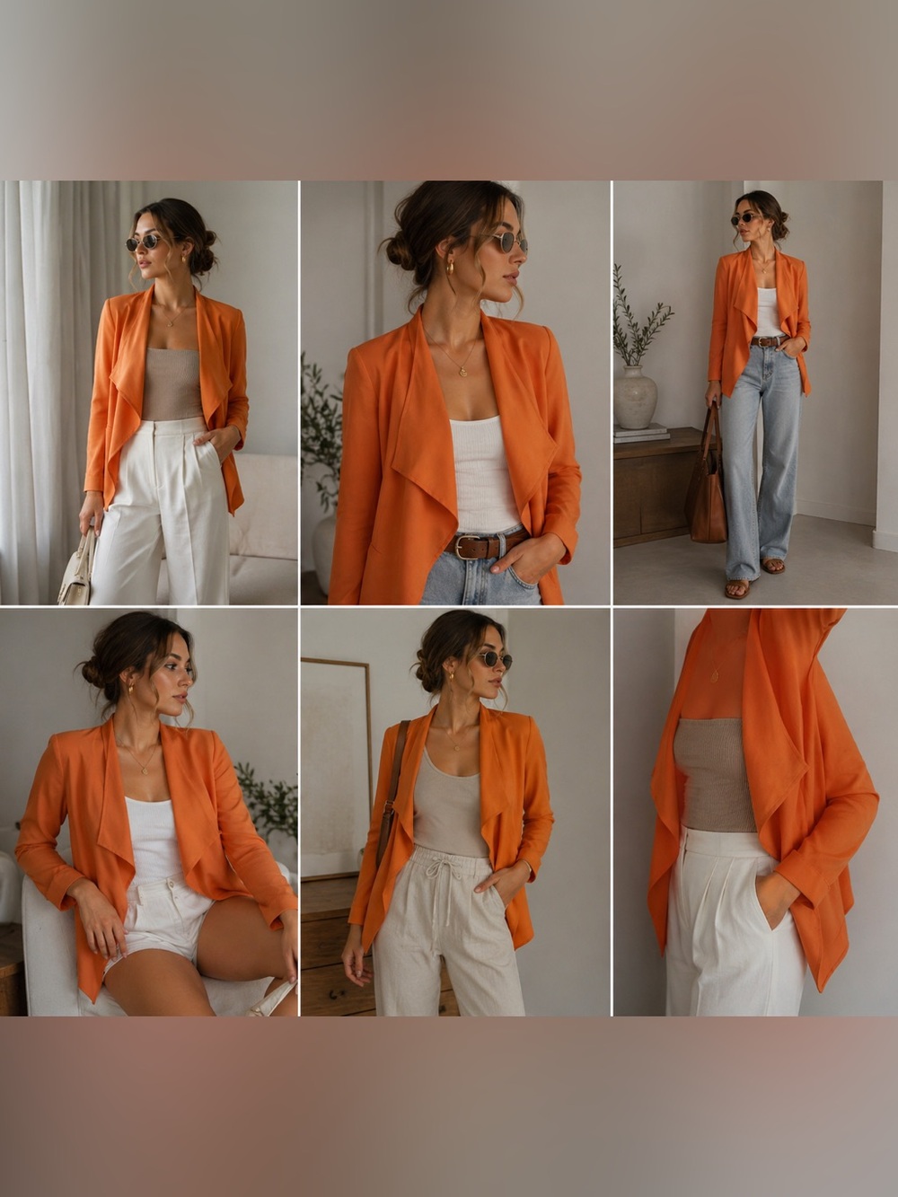 Appraisal Orange Draped Jacket Size L